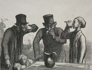 Fizjologia pijącego: Cztery wieki. autorstwa Honoré Daumier