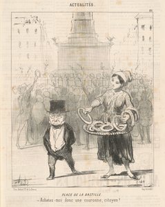 Miejsce Bastylii autorstwa Honoré Daumier