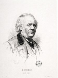 Portret Honore Daumiera (1808-1879), francuskiego rytownika, malarza i rzeźbiarza. Grawerowanie Massarda. Wymiary: 15x11,5cm. Muzeum Arbauda. autorstwa Honoré Daumier