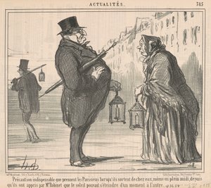 Niezbędne środki ostrożności, które podejmują paryżanie... autorstwa Honoré Daumier