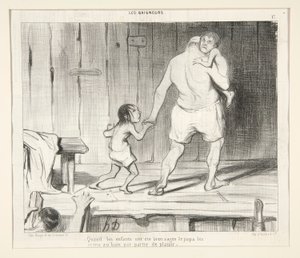 Kiedy dzieci były grzeczne autorstwa Honoré Daumier