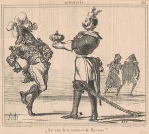 Kto chce korony Bizancjum? autorstwa Honoré Daumier