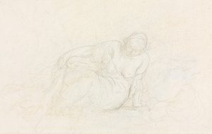 Pochylona kobieta oparta na ramieniu (verso) autorstwa Honoré Daumier