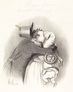 Spotkanie krajowe autorstwa Honoré Daumier