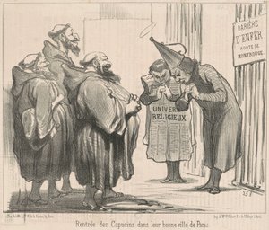 Powrót kapucynów do... Paryża autorstwa Honoré Daumier