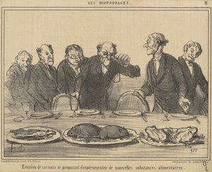 Spotkanie uczonych proponujących... autorstwa Honoré Daumier