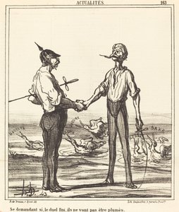 Zastanawiam się, czy po pojedynku nie będą pierzaste autorstwa Honoré Daumier