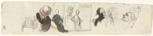 Szkice różnych postaci, 3. ćw. XIX w. autorstwa Honoré Daumier