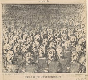 Pamiątka z wielkiego święta orfeonistów autorstwa Honoré Daumier