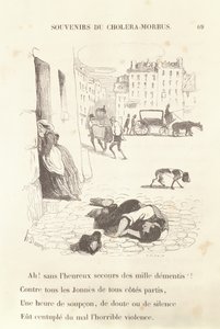 Pamiątki z Choléra-Morbus, 1840 autorstwa Honoré Daumier