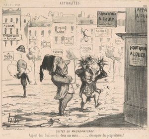 Następstwa makadamizacji autorstwa Honoré Daumier