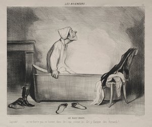 Kąpiący się, płyta 12: Gorąca kąpiel, 28 października 1839. autorstwa Honoré Daumier