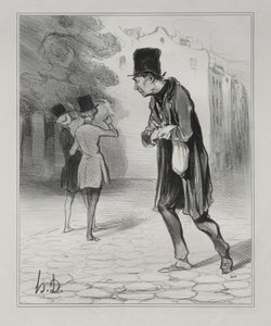 The Bohemians of Paris, płyta 4: Kolekcjoner niedopałków cygar, 5 grudnia 1841. autorstwa Honoré Daumier