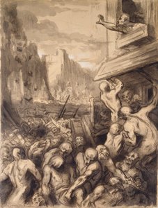 Zniszczenie miasta, połowa XIX wieku autorstwa Honoré Daumier