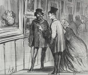 Wystawa z 1859 r. tablica 8: Malarz, który miał obraz odmówił..., 1859. autorstwa Honoré Daumier