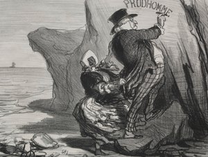 Płyta dobrego burżuazji 3: Chcę zostawić niezniszczalny zabytek naszej wizyty..., 1854. autorstwa Honoré Daumier