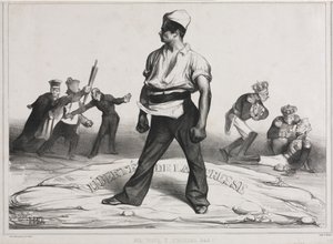 Tablica Stowarzyszenia Miesięcznego 20: Nie mieszaj się z tym!, 1834. autorstwa Honoré Daumier