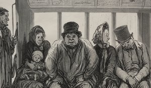 Omnibus: Wnętrze Omnibusa. autorstwa Honoré Daumier
