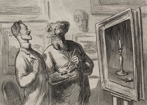 Malarze: Realista zawsze znajduje innego realistę, aby go podziwiać autorstwa Honoré Daumier