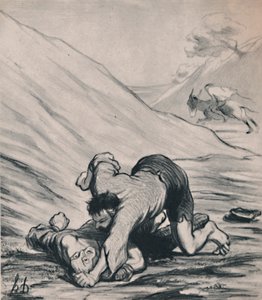 Zbójcy i osioł, ok. 1860, 1946. autorstwa Honoré Daumier