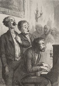 Śpiewacy: Śpiewacy w salonie. autorstwa Honoré Daumier