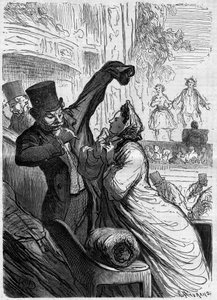 Ostatni werset. Karykatura Honore Daumiera (1808-1879). Grawer w „”Le Monde Illustré””n°255 z dnia 1 marca 1862 r. autorstwa Honoré Daumier
