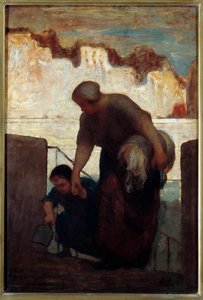 Pralka. Obraz Honore Daumier autorstwa Honoré Daumier
