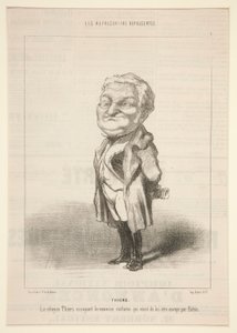 Thiers: Obywatel Thiers przymierza nowy kostium, który właśnie przysłał mu Bavin autorstwa Honoré Daumier