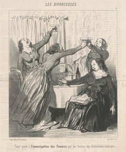 Toast wzniesiony za emancypację kobiet... autorstwa Honoré Daumier