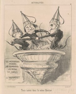 Trzech świętych w tej samej kropiele autorstwa Honoré Daumier