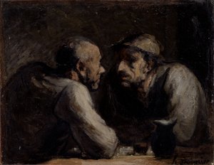 Dwóch pijących autorstwa Honoré Daumier