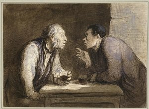 Dwóch pijących, ok. 1857-69 autorstwa Honoré Daumier