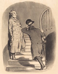 Najemca, który dokładnie płaci swoją kadencję autorstwa Honoré Daumier