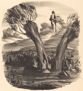 Mąż spalony ogniem zazdrości autorstwa Honoré Daumier