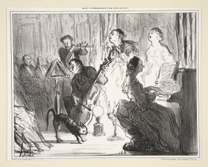 Orkiestra w Domu Bardzo Comme il faut, nr. 8 Komicy Społeczeństwa autorstwa Honoré Daumier