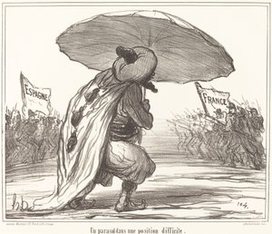 Parasol w trudnej sytuacji autorstwa Honoré Daumier