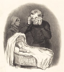 Szczęśliwy ojciec autorstwa Honoré Daumier