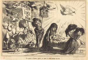 W kwadrans po śmierci wciąż żył (kwadrans po śmierci wciąż żył) autorstwa Honoré Daumier