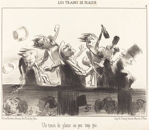 Pociąg przyjemności, który jest trochę zbyt wesoły autorstwa Honoré Daumier
