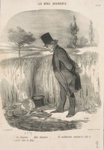 Jedna czapka... dwie czapki... nieszczęśnicy... autorstwa Honoré Daumier