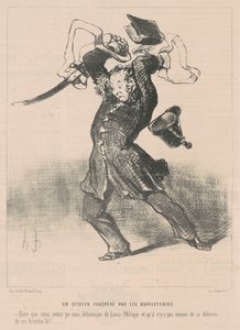 Obywatel rozdrażniony bizonami autorstwa Honoré Daumier