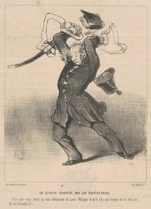 Obywatel rozdrażniony bizonami autorstwa Honoré Daumier