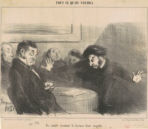 Komitet przysłuchujący się lekturze tragedii autorstwa Honoré Daumier
