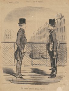 Mężczyzna w swoich małych bucikach autorstwa Honoré Daumier