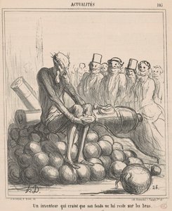 Wynalazca, który obawia się, że jego fundusz pozostanie... autorstwa Honoré Daumier