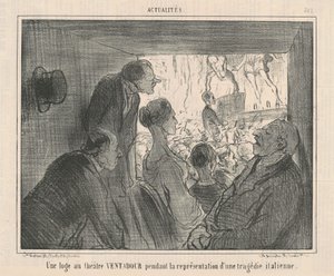 Pudełko w teatrze VENTADOUR... autorstwa Honoré Daumier