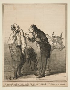 Chwileczkę, doktorze, twoja krowa n autorstwa Honoré Daumier