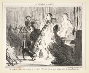 Orkiestra w domu autorstwa Honoré Daumier