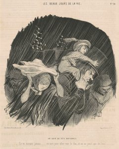 Noc świąteczna autorstwa Honoré Daumier