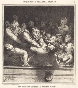Dyskusja literacka w Drugiej Galerii autorstwa Honoré Daumier